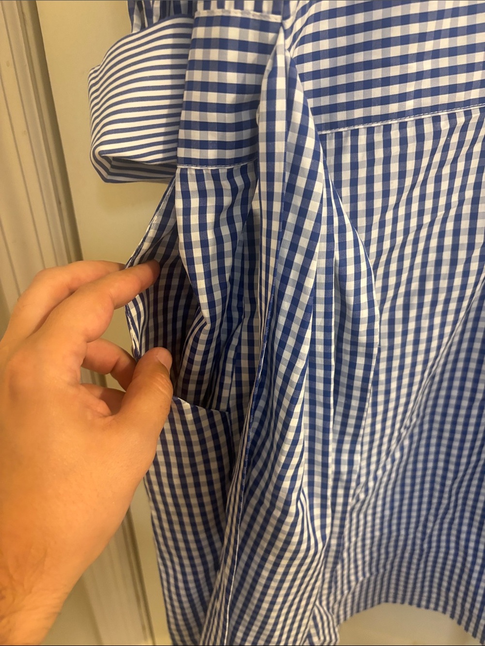 Gretchen Scott Blue and Orange Gingham Shirtdress - Picture 4 of 4